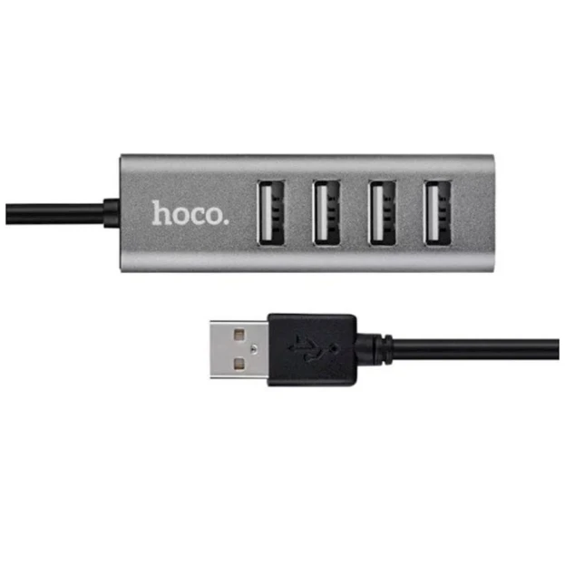 USB HUB Hoco HB1 4 Port Micro USB, Серый USB HUB Hoco HB1 4 Port Micro USB, Серый