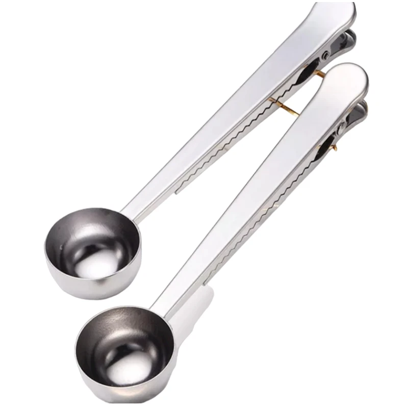 Səpələnən məhsullar üçün çömçə MH1236756, paslanmayan polad, kipləşdirici sıxac ilə, gümüşü