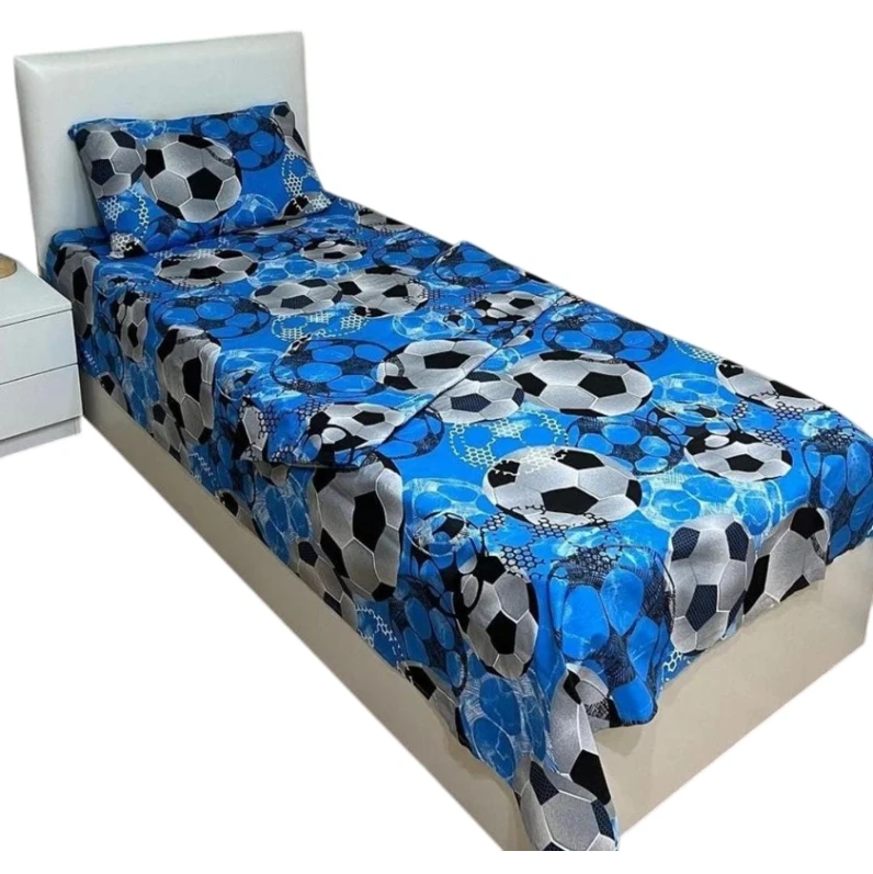 Комплект постельного белья MiraNova CTS-617, простыня 160х220 см, пододеяльник 160х220 см, наволочка 50х70 см, полутораспальный, хлопок, синий