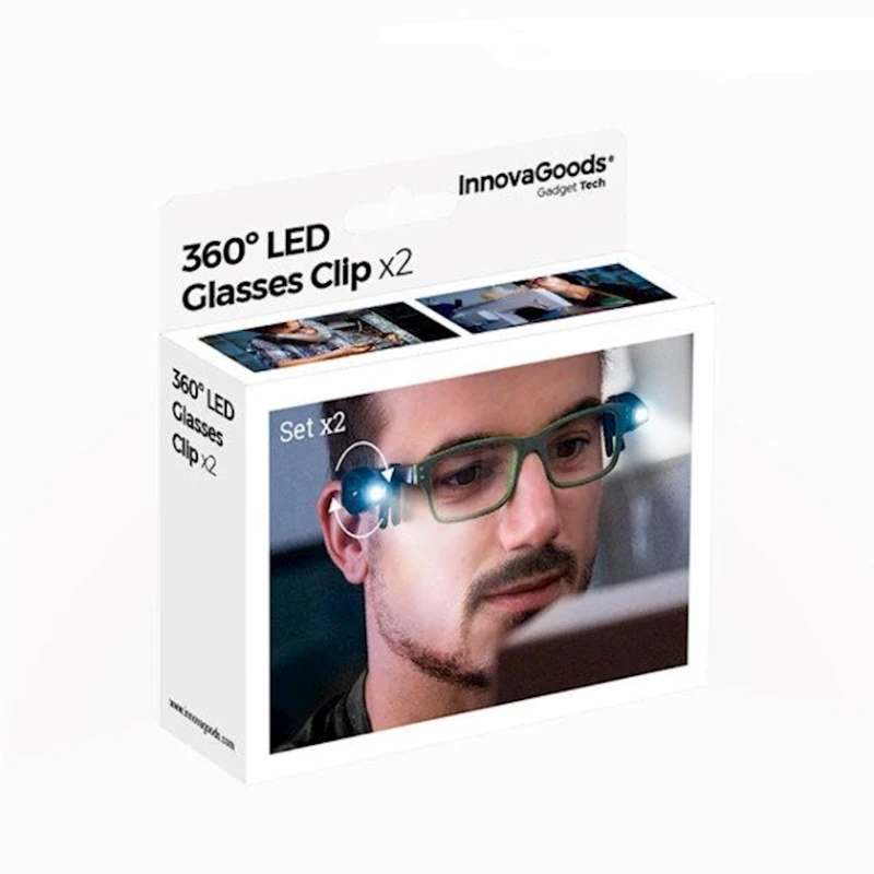 Fənər InnovaGoods V0101130 LED Glasses Clip Fənər InnovaGoods V0101130 LED Glasses Clip