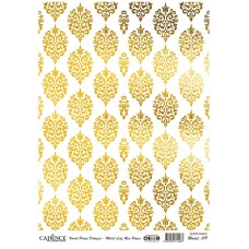 Dekupaj üçün düyü kağızı Cadence Metal Leaf Rice Paper Gold 019, qızılı, А3, 29.7x42 sm