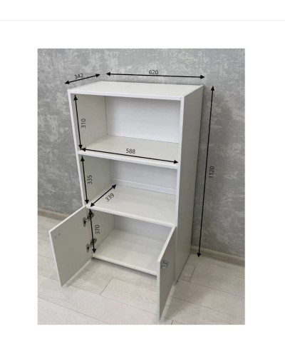 Stellaj 3563_L-M 2StellajMicrowWh, 62x34,2x112 sm, LDSP, ağ