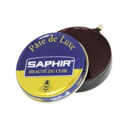 Крем Saphir Pate De Luxe 09 Mahogany для обуви из гладкой кожи, темно-коричневый, 50 мл