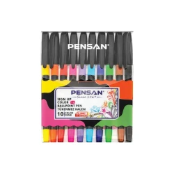 Набор ручек Pensan Sign-Up Color 0.8 мм, разноцветный, 10 шт