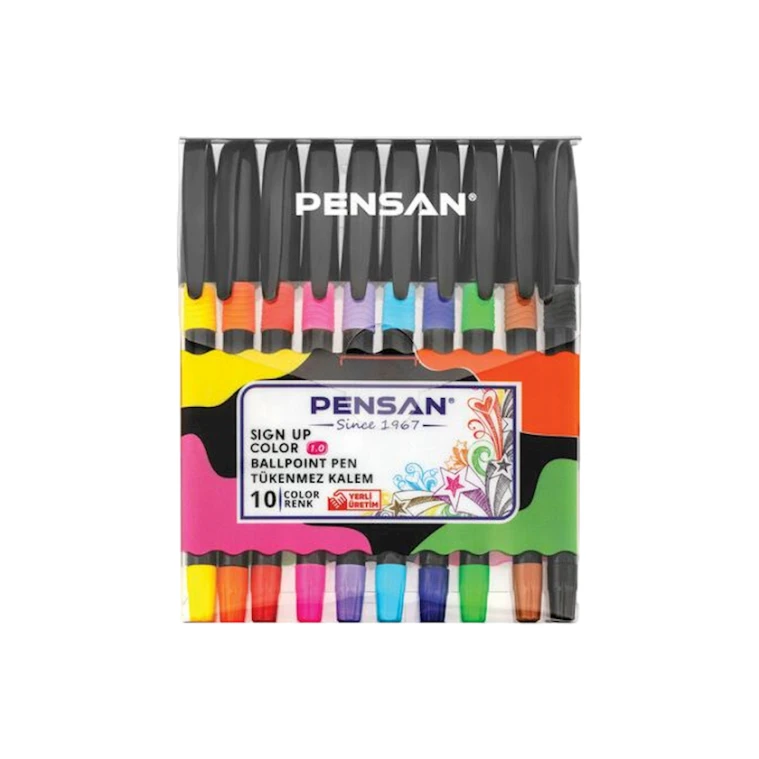 Qələm dəsti Pensan Sign-Up Color 0.8 mm, rəngbərəng, 10 əd