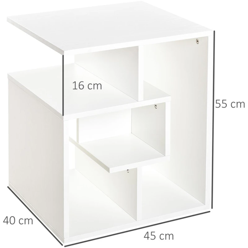 Çarpayıyanı tumba Ev Plus Tumba, LDSP, ağ, 40x45x55 sm Çarpayıyanı tumba Ev Plus Tumba, LDSP, ağ, 40x45x55 sm