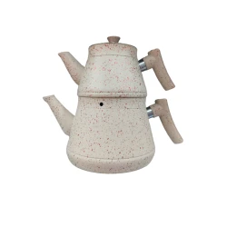 Двухэтажный чайник HMSD_Ç23L, бежевый, чайник для кипятка 3 л, чайник для заварки 1.2 л Двухэтажный чайник HMSD_Ç23L, бежевый, чайник для кипятка 3 л, чайник для заварки 1.2 л