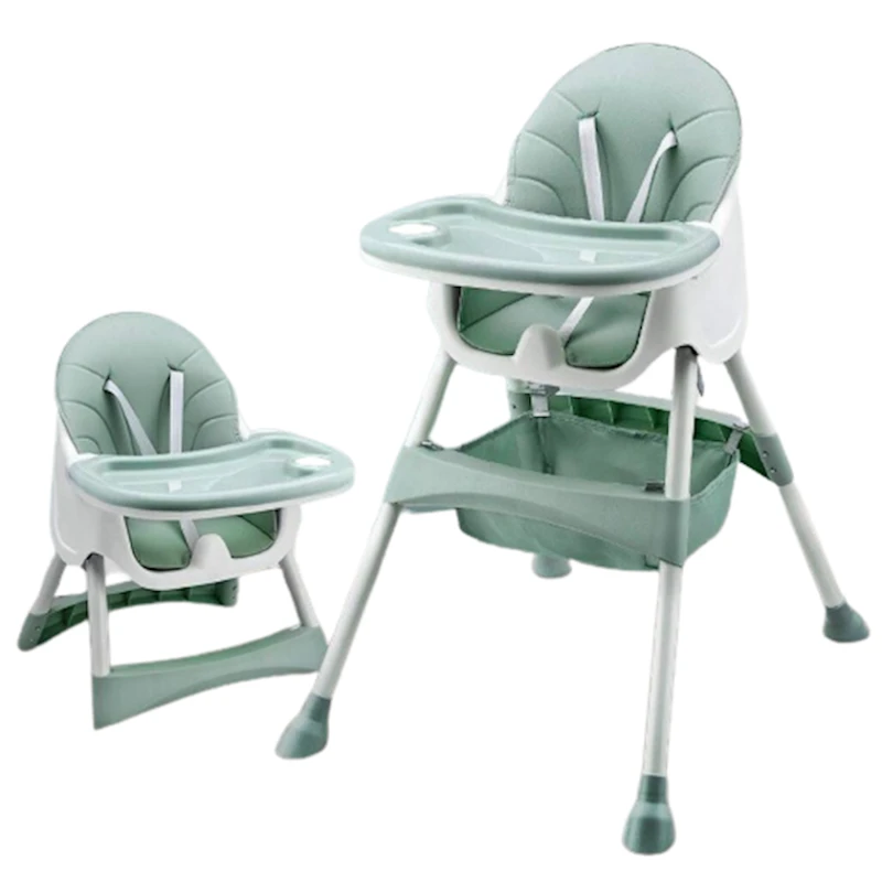 Детский обеденный стул с зелеными подушками для детей Детский обеденный стул с зелеными подушками для детей