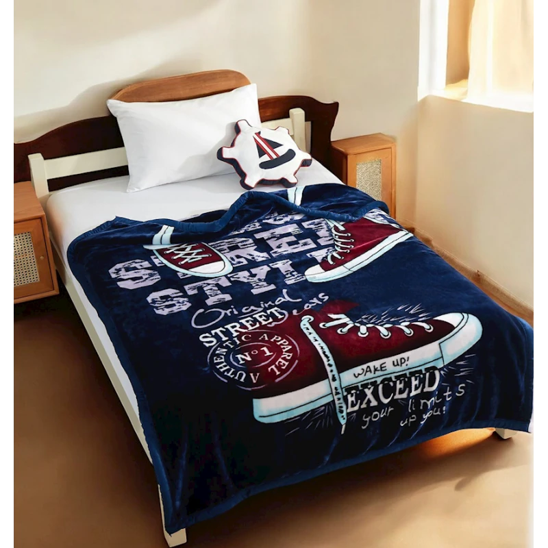 Покрывало-одеяло детское для мальчиков Luxe Cotton 000780, 150x200 см, шелк/бамбук, синее Покрывало-одеяло детское для мальчиков Luxe Cotton 000780, 150x200 см, шелк/бамбук, синее