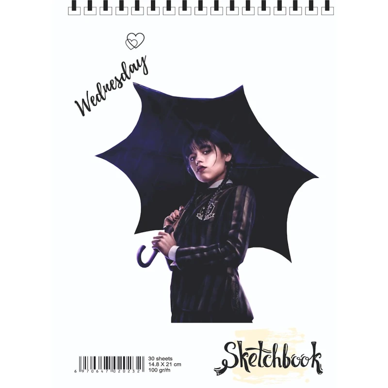 Bloknot Sketchbook W29 Wednesday A5, 30 vərəq, ağ