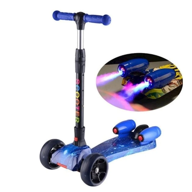 Samokat Raketa, uşaqlar üçün, 3 yaşdan, göy