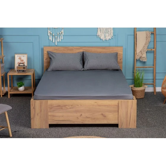 Yataq dəsti Pima Cotton Vero SHA-0000875, mələfə 180х200, yastıq üzü 50х70, ikinəfərlik, pambıq, boz