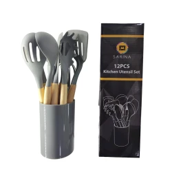 Набор кухонных принадлежностей PP-MM-020, 12 предметов, силикон, серый