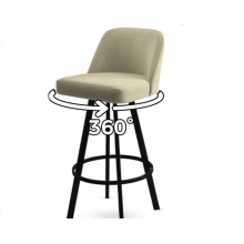 Bar stulu Canisa Atex, metal/parça, krem, 42x43x76 sm