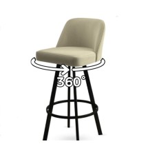 Bar stulu Canisa Atex, metal/parça, krem, 42x43x76 sm
