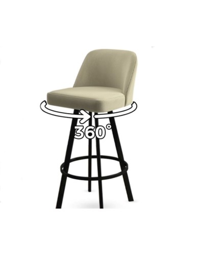 Bar stulu Canisa Atex, metal/parça, krem, 42x43x76 sm