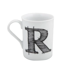 Кружка Porland Letter R 04AP016125, белая, 285 мл Кружка Porland Letter R 04AP016125, белая, 285 мл