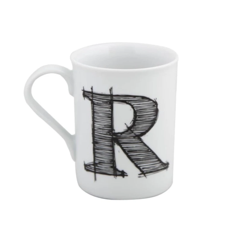 Кружка Porland Letter R 04AP016125, белая, 285 мл Кружка Porland Letter R 04AP016125, белая, 285 мл