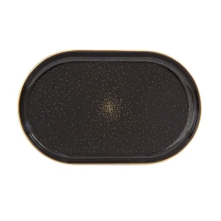 Тарелка Porland Night Magic фарфор, черный/золотистый, 32 см