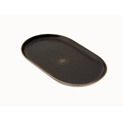 Тарелка Porland Night Magic фарфор, черный/золотистый, 32 см