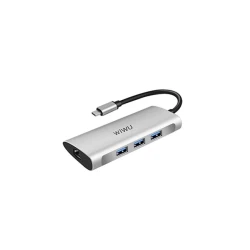 USB HUB Хаб Wiwu Alpha 631STR 6 in 1 USB C Grey