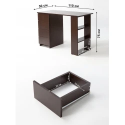 Письменный стол Letta, коричневый, ЛДСП, 110х50х75 см