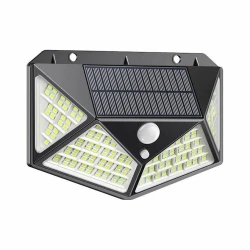 Küçə projektoru 100 Led günəş enerjisi ilə işləyən, qara Küçə projektoru 100 Led günəş enerjisi ilə işləyən, qara