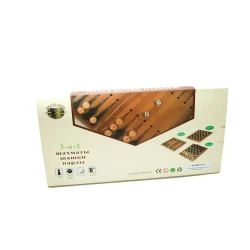 Şahmat, dama və nərd 5025, 3-ü 1-də oyun dəsti, qatlanan taxta, 48x48 sm