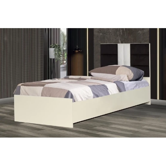 Односпальная кровать İdeal, ламинат, кремовая, 200x90x100 см Односпальная кровать İdeal, ламинат, кремовая, 200x90x100 см