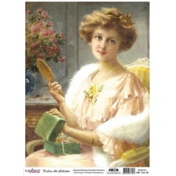 Dekupaj üçün düyü kağızı Cadence Historical Women Collection HW-12 A3, 30x42 sm