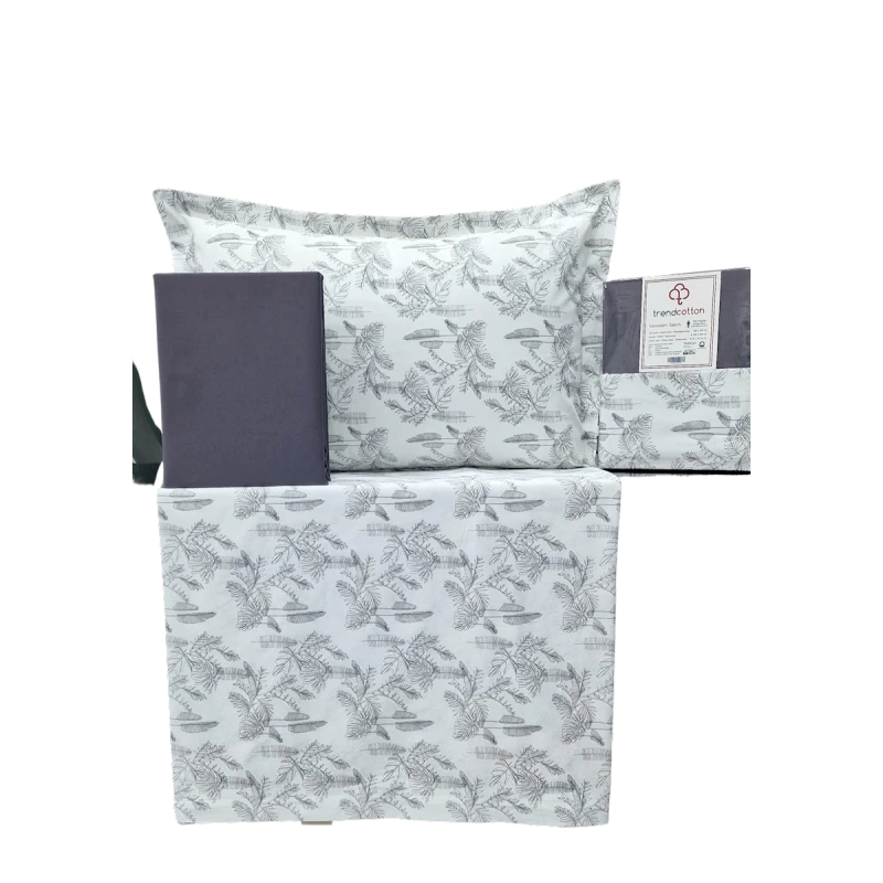 Комплект постельного белья Trend Cotton TK-TC-009, односпальный, хлопок, белый/синий Комплект постельного белья Trend Cotton TK-TC-009, односпальный, хлопок, белый/синий