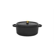 Qazan Leggno Flame, çuqun, 20 sm/2700 ml, qara