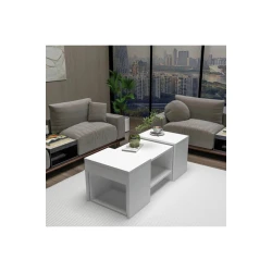 Комплект журнальных столов Ev Plus Dario, ЛДСП, белый, 100х37х40 см