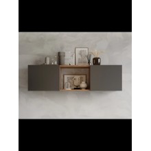 Rəf ev_12116117, laminat, boz/qəhvəyi, 120x23x33 sm