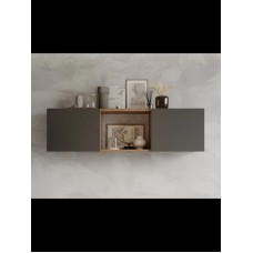 Rəf ev_12116117, laminat, boz/qəhvəyi, 120x23x33 sm