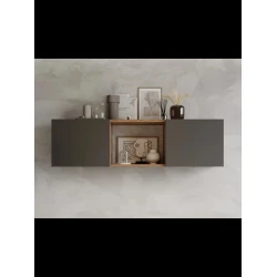 Полка ev_12116117, ламинат, серый/коричневый, 120x23x33 см Полка ev_12116117, ламинат, серый/коричневый, 120x23x33 см