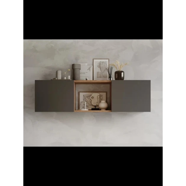 Полка ev_12116117, ламинат, серый/коричневый, 120x23x33 см Полка ev_12116117, ламинат, серый/коричневый, 120x23x33 см