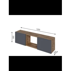Полка ev_12116117, ламинат, серый/коричневый, 120x23x33 см Полка ev_12116117, ламинат, серый/коричневый, 120x23x33 см