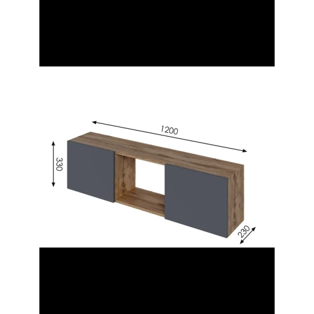 Полка ev_12116117, ламинат, серый/коричневый, 120x23x33 см Полка ev_12116117, ламинат, серый/коричневый, 120x23x33 см