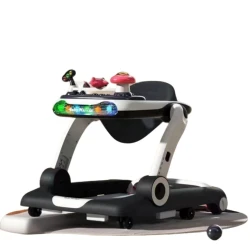 Детская коляска-xodunuk 009-2, музыкальная, световая, игровая панель, складная, azr5633 чёрно-белая