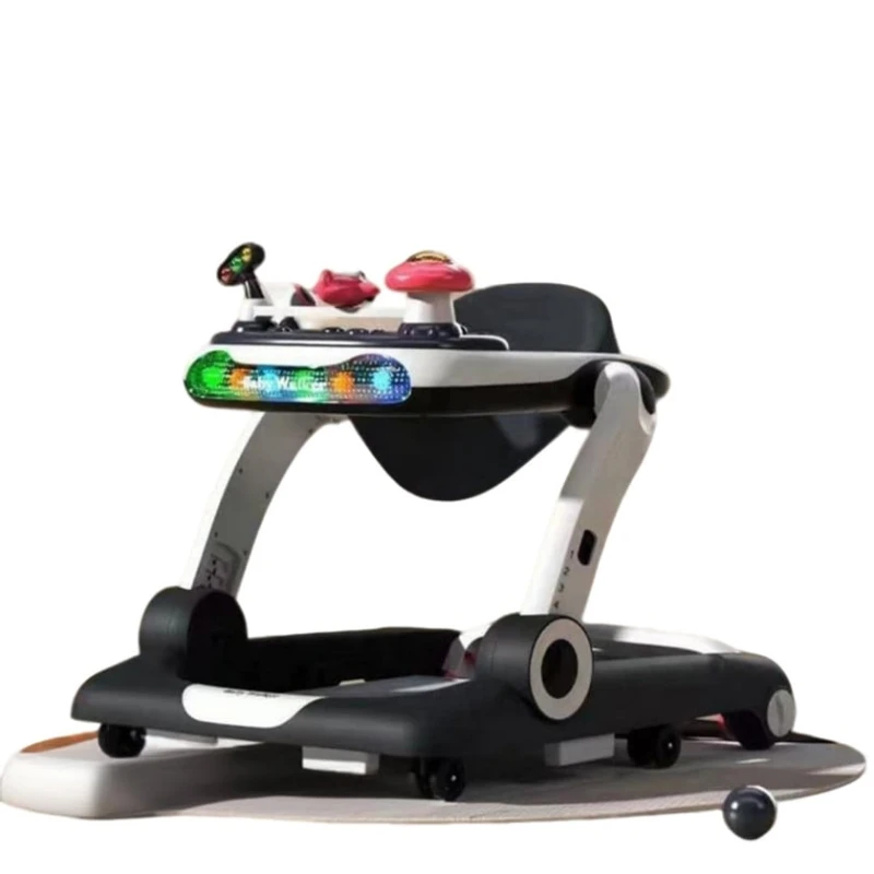 Детская коляска-xodunuk 009-2, музыкальная, световая, игровая панель, складная, azr5633 чёрно-белая