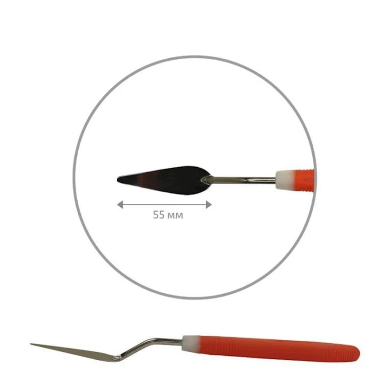 Мастихин Rosa Modern, металл/резина, капля, 5.5 см, № 004