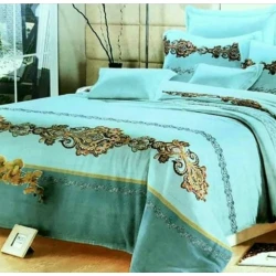 Комплект постельного белья MiraNova SF-511, двуспальный, голубой, пододеяльник 200x220 см, простыня 200x220 см, наволочки 50x70 см/2 шт