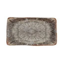 Блюдо Porland Stoneware Iris, прямоугольное, 22x38 см, коричневое