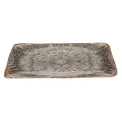 Блюдо Porland Stoneware Iris, прямоугольное, 22x38 см, коричневое