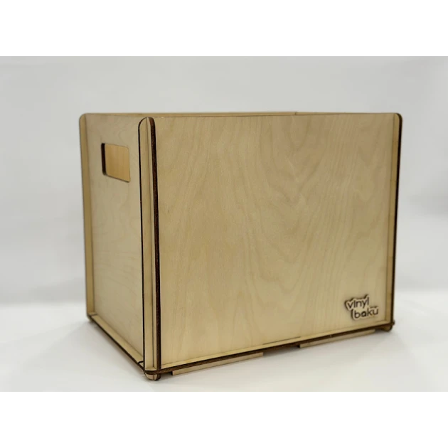 Ящик для хранения виниловых пластинок, дерево, коричневый