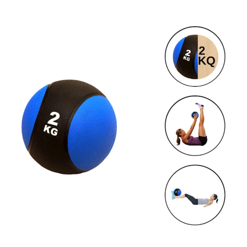 Медбол Gymnic 02125042, 2 кг, синий/черный