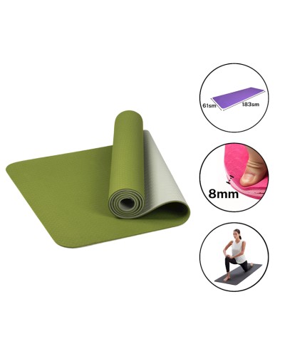 Yoqa üçün xalça Eco Friend 2226/2, 8 mm, yaşıl