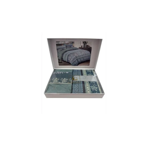 Комплект постельного белья Laura Grand hc_2110000003473, пододеяльник 240x250 см, простыня 200x230 см, наволочка 50x70 (2 шт), двуспальный, разноцветный Комплект постельного белья Laura Grand hc_2110000003473, пододеяльник 240x250 см, простыня 200x230 см, наволочка 50x70 (2 шт), двуспальный, разноцветный