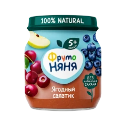 Фруктово-ягодное пюре ФрутоНяня Ягодный салатик, 100 г